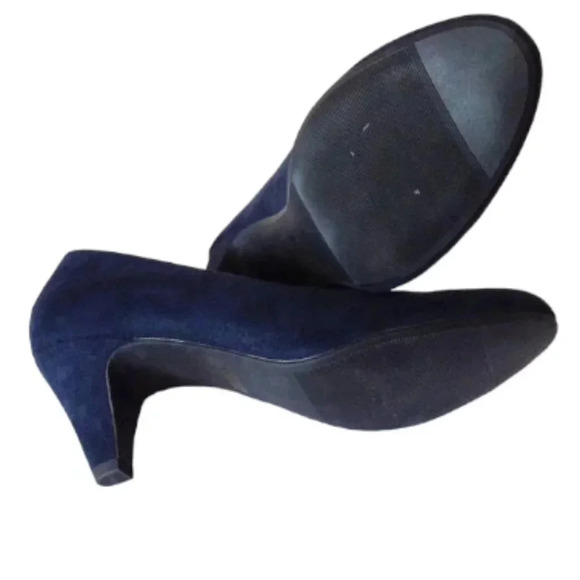 F&F Sensitive Sole  Womens Size US 8.5 Navy Blue Court Shoes‎ Faux Suede R… - Picture 6 of 6